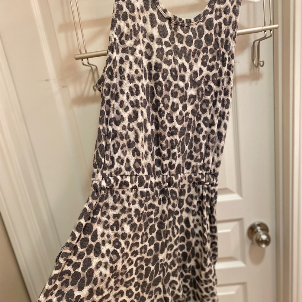 Cherish short distressed cheetah romper